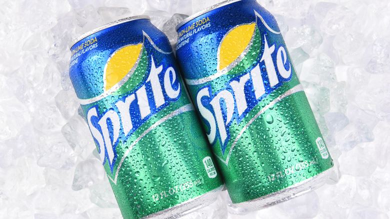 Sprite cans on ice