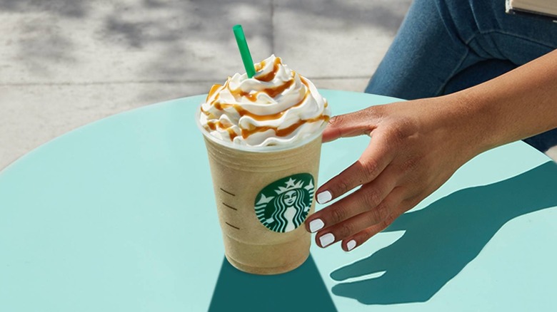 Caramel Frappuccino with drizzle