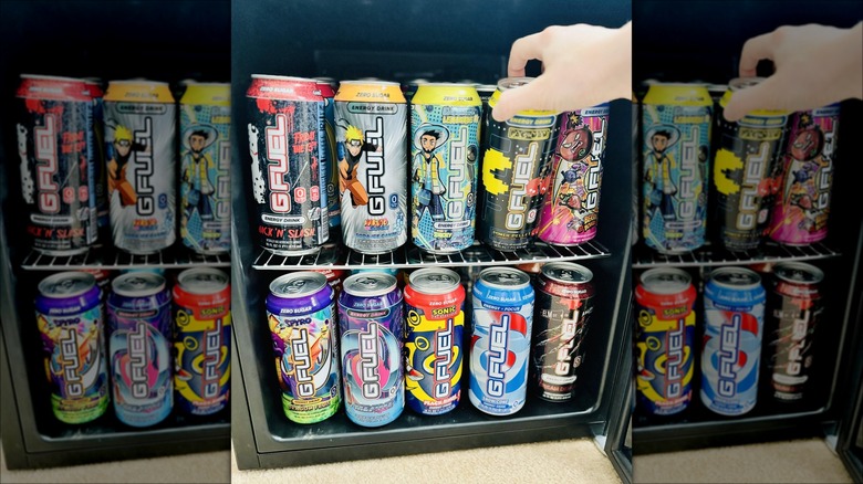 Fridge full of G-Fuel cans