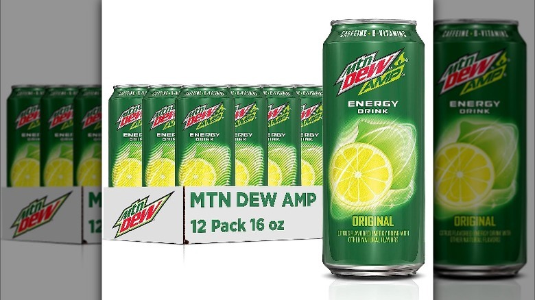 Mountain Dew Amp can and case