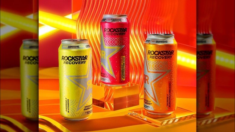 Three Rockstar Recovery cans