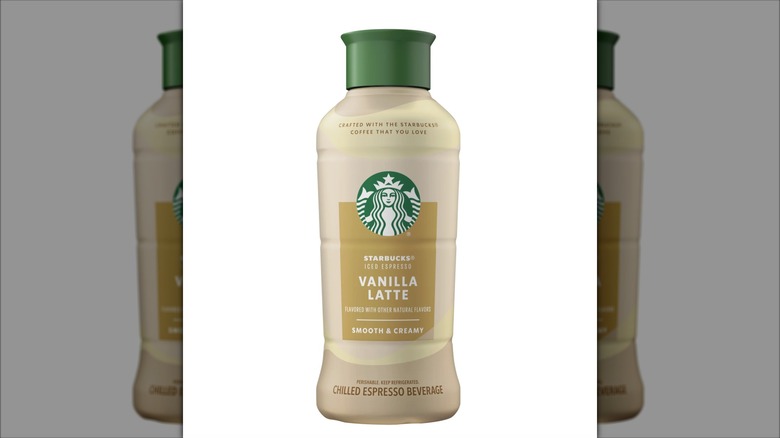 Starbucks Iced Espresso Vanilla Latte Iced Coffee Drink Bottle with white background