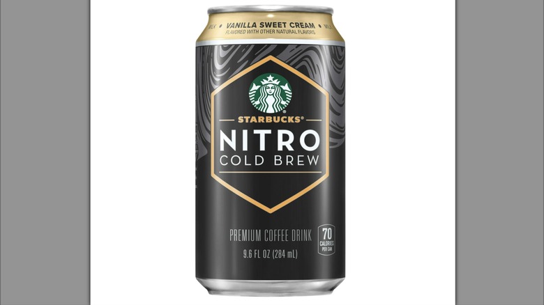 Starbucks Nitro Cold Brew Vanilla Premium Iced Coffee Can with white background