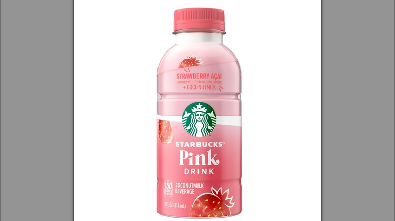 Starbucks Pink Drink Strawberry Acai with Coconut Milk Beverage with white background