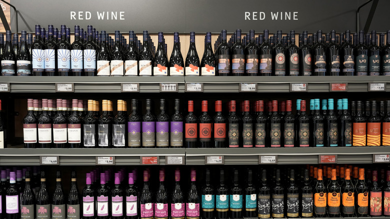 the wine selection at an Aldi location in the U.K.