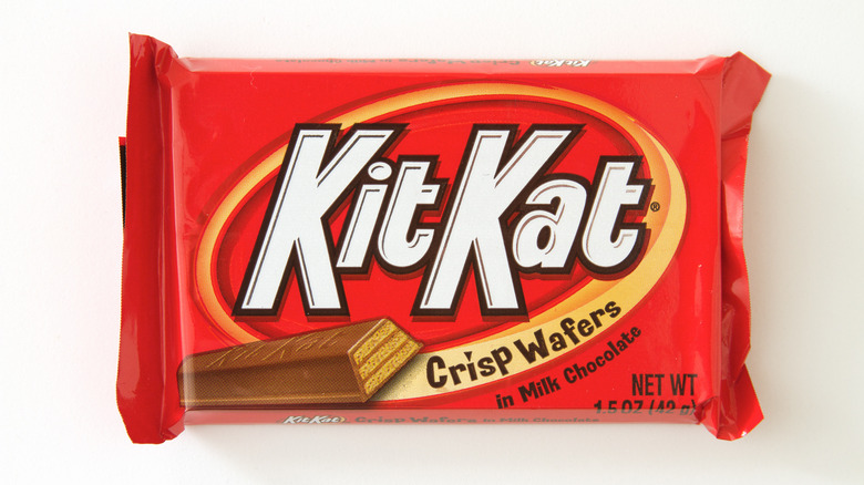 KitKat candy bar on white background