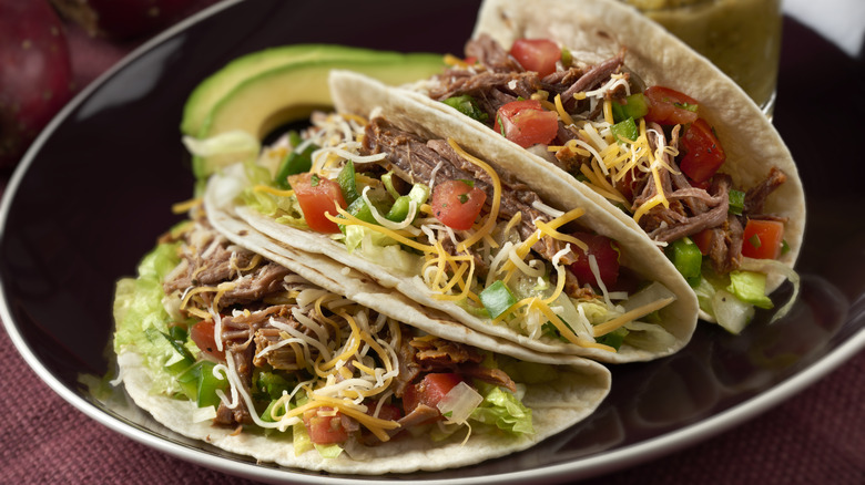 plate of beef tacos