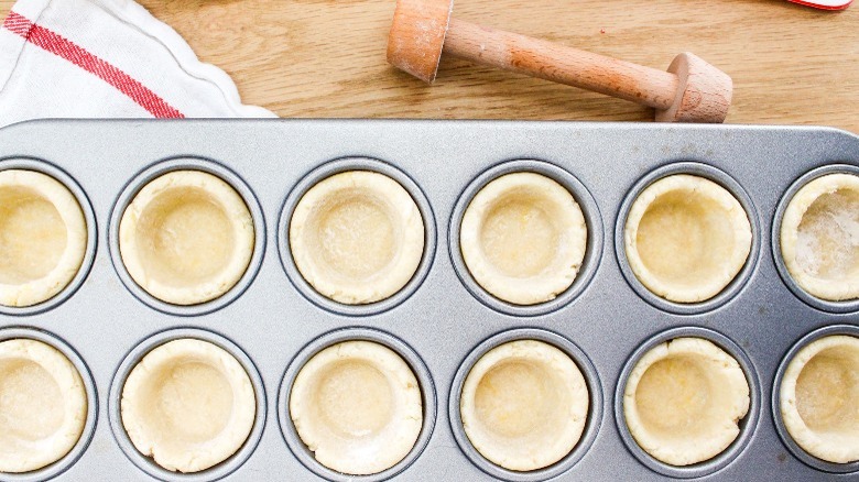 biscuit dough in muffin pan