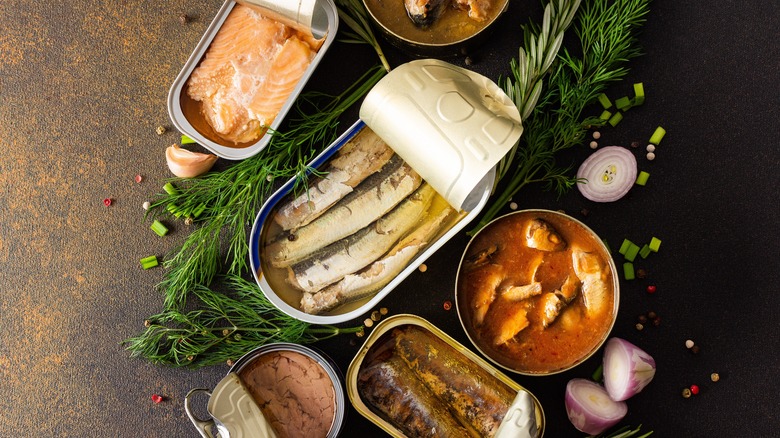 different types of canned fish