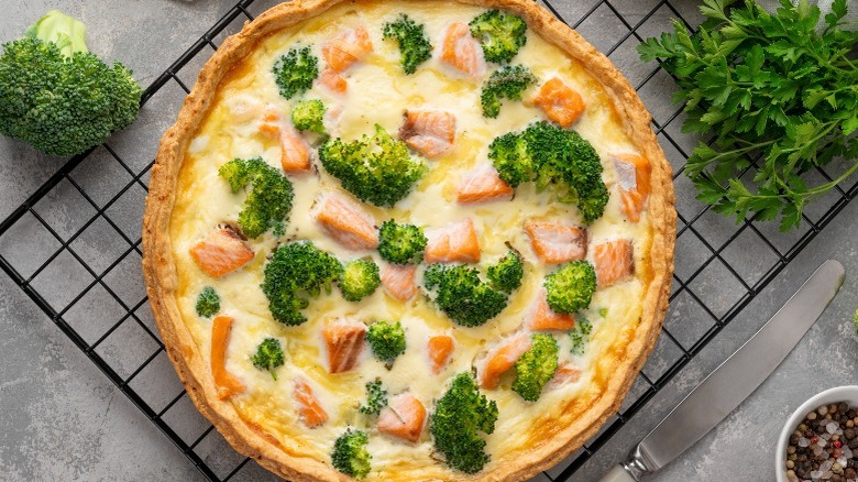 salmon and broccoli quiche