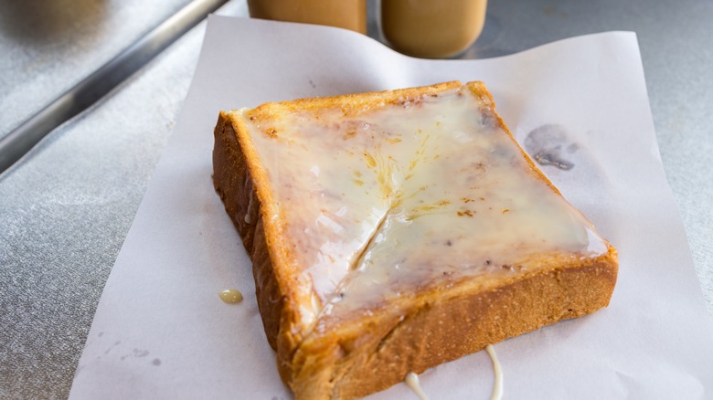 A piece of condensed milk toast