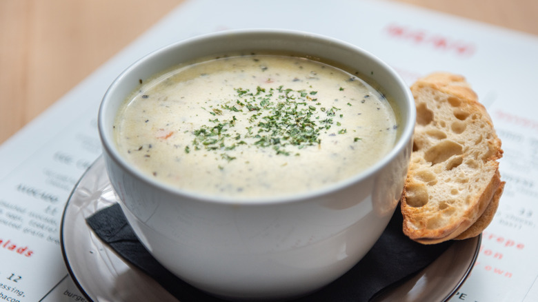 Bowl of potato soup