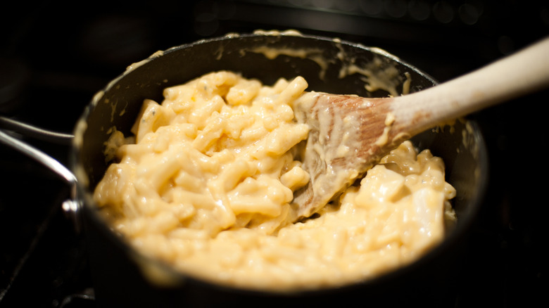 Mac and cheese on stovetop