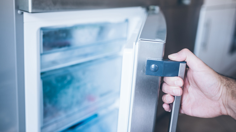 Opening the freezer 