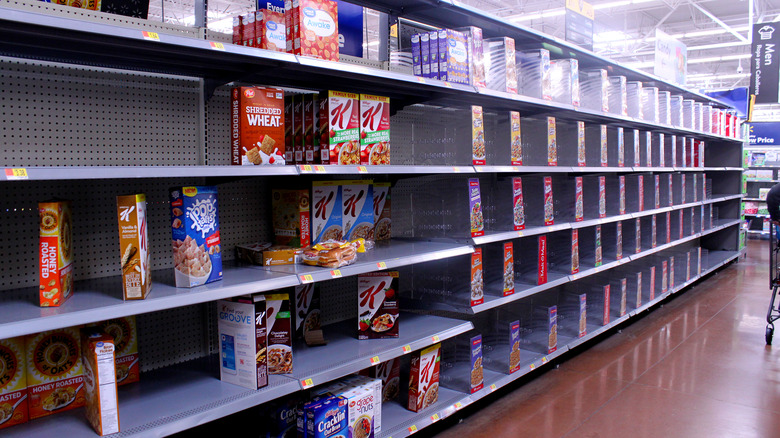 low stock Walmart cereal aisle