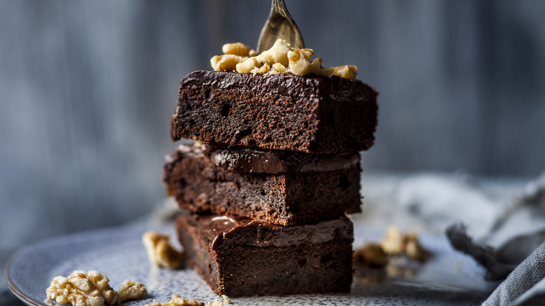 Stack of brownies