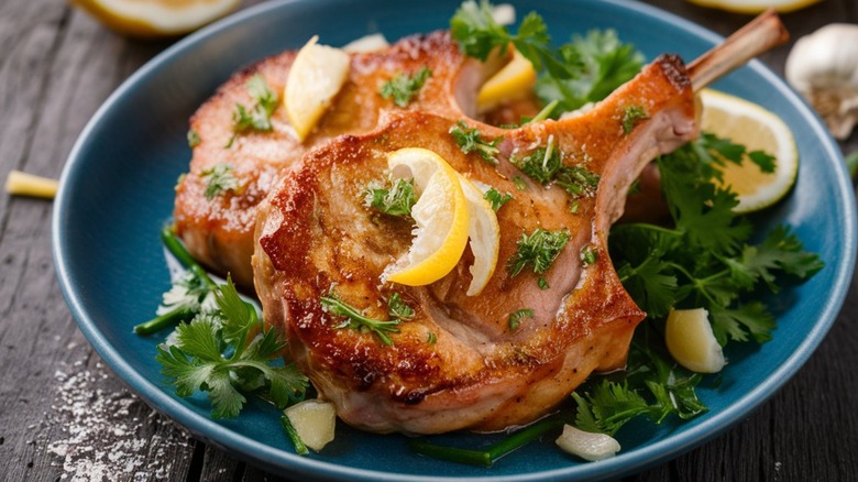 plate of pork chops