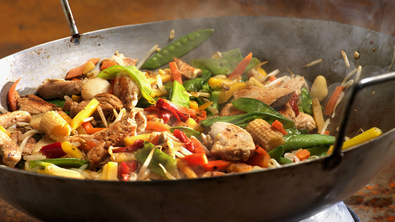 stir fry in wok