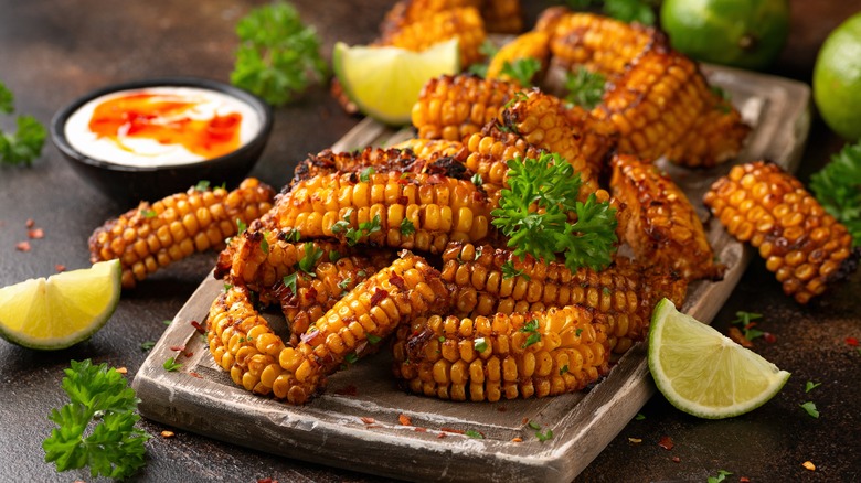 Corn ribs with parsley and lime