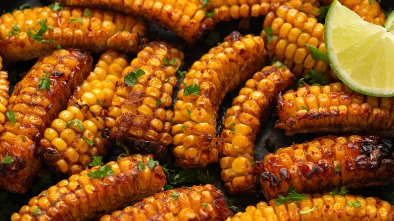 Corn ribs with parsley and lime