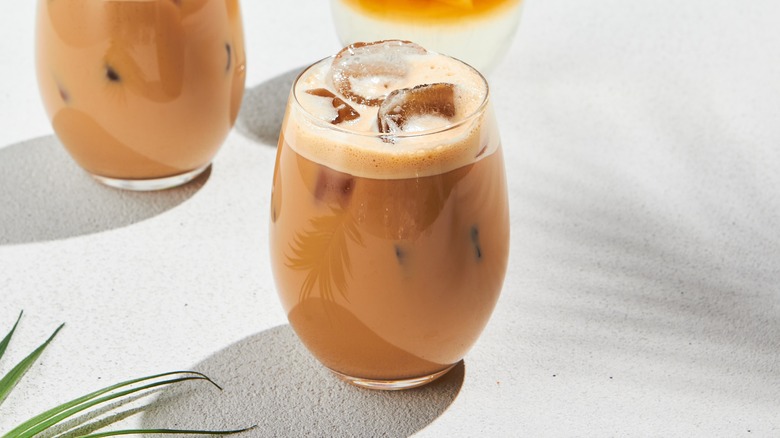large glass of iced coffee