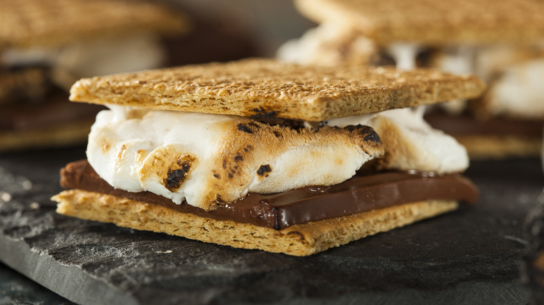 a single plated s'more 