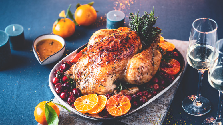 Roasted turkey and clementines