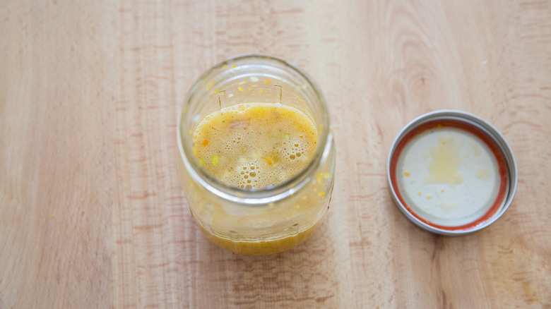 citrus vinaigrette in Mason jar