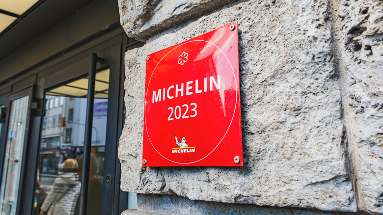 Michelin Star sign outside a restaurant