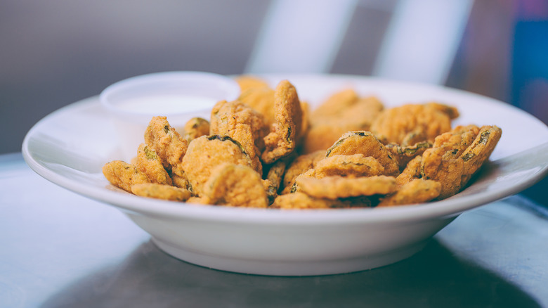 bowl of fried pickles