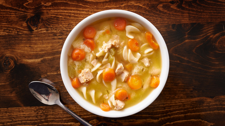 bowl of chicken noodle soup