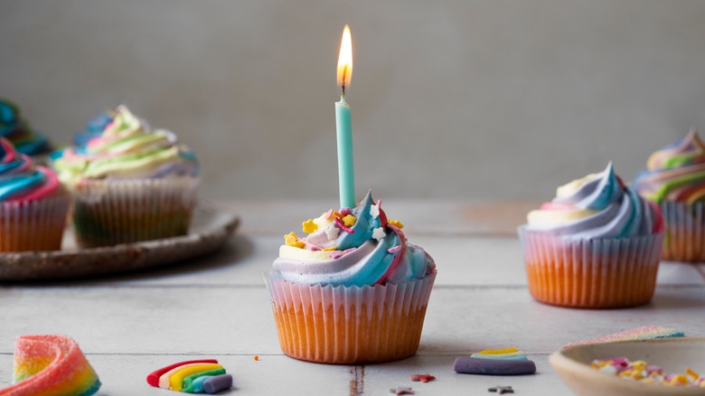 cupcake with birthday candle