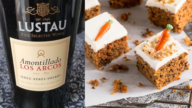 Amontillado sherry with carrot cake