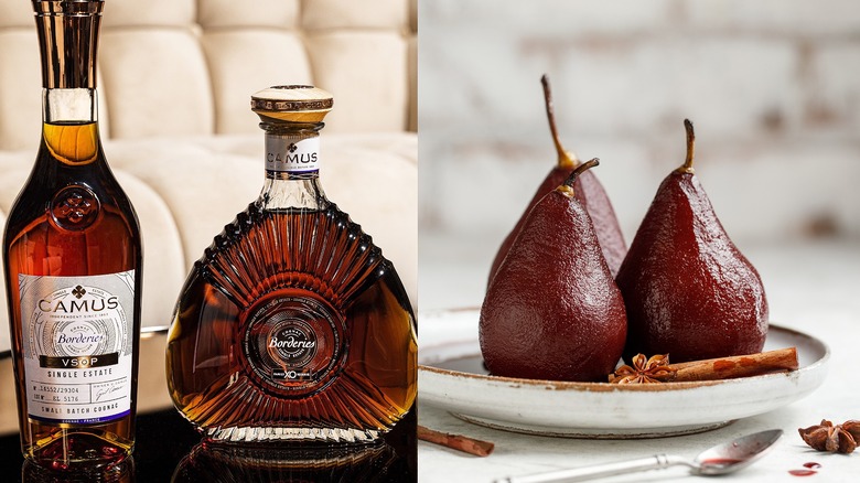 Cognac and poached pears