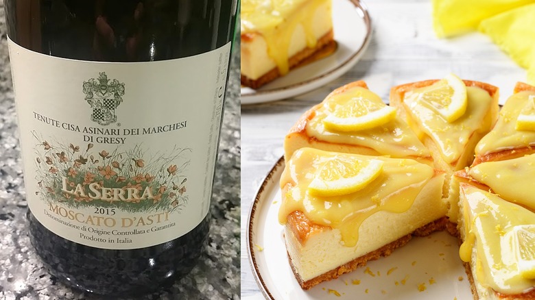 Moscato d'Asti with lemon cheesecake