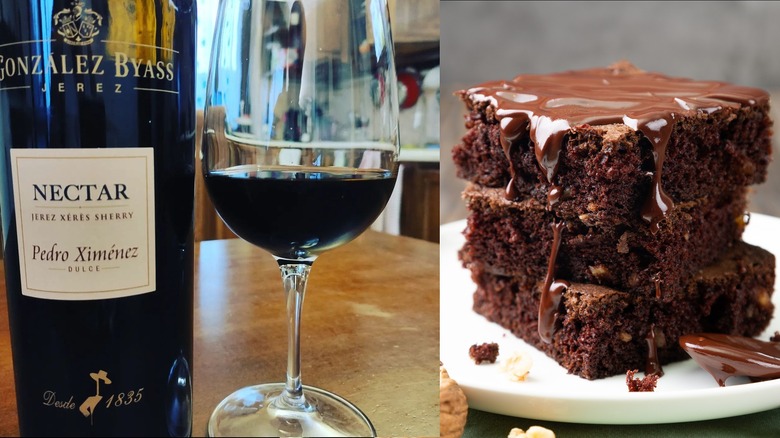 Pedro Ximenez Sherry with chocolate cake