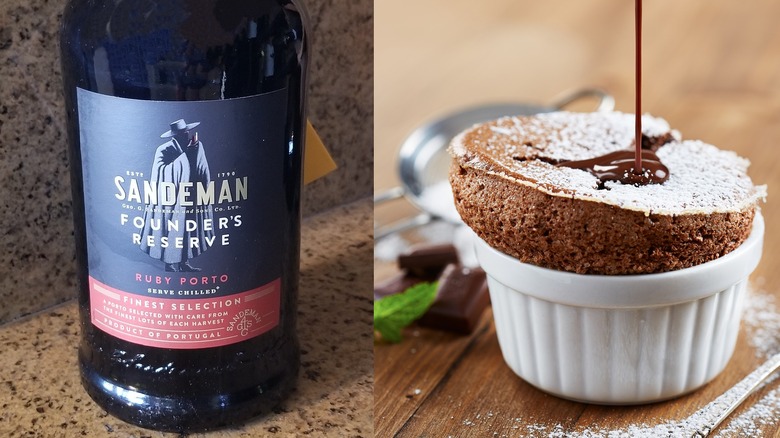 Ruby port and chocolate souffle