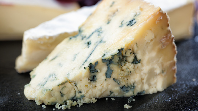 Wedge of blue cheese