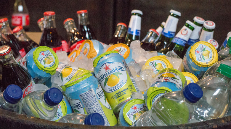 Bottles in a bucket of ice