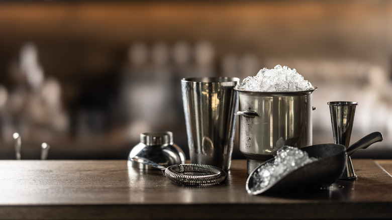 bartending tools and ice