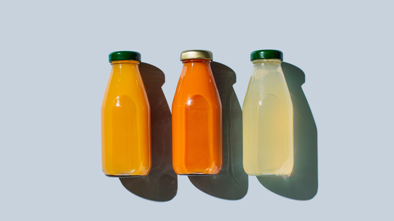 bottles of fresh juices