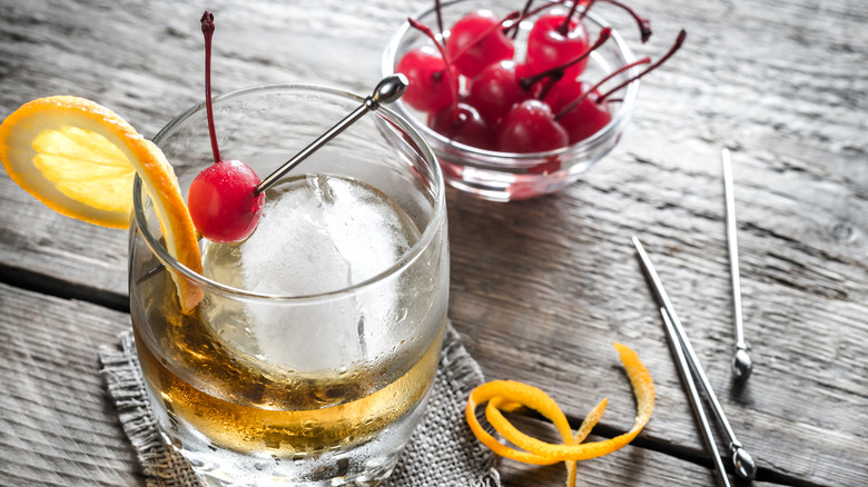 cocktail served with metal picks