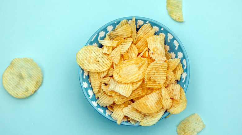 Bowl of ridges crisps