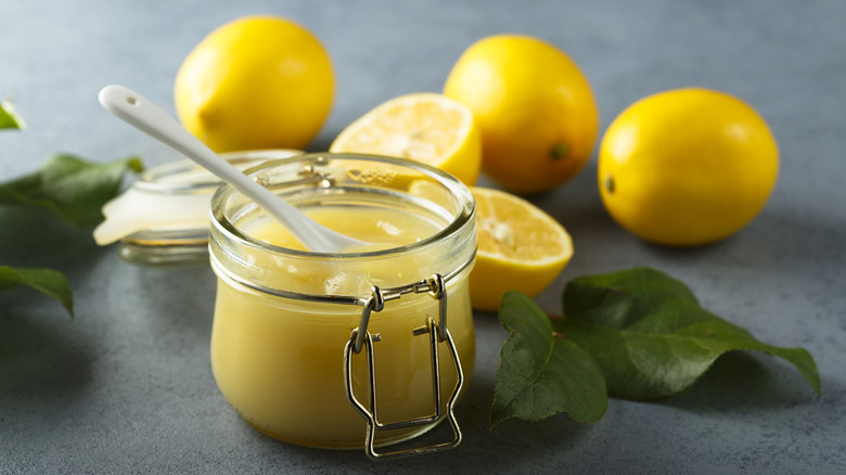 lemon curd in a jar