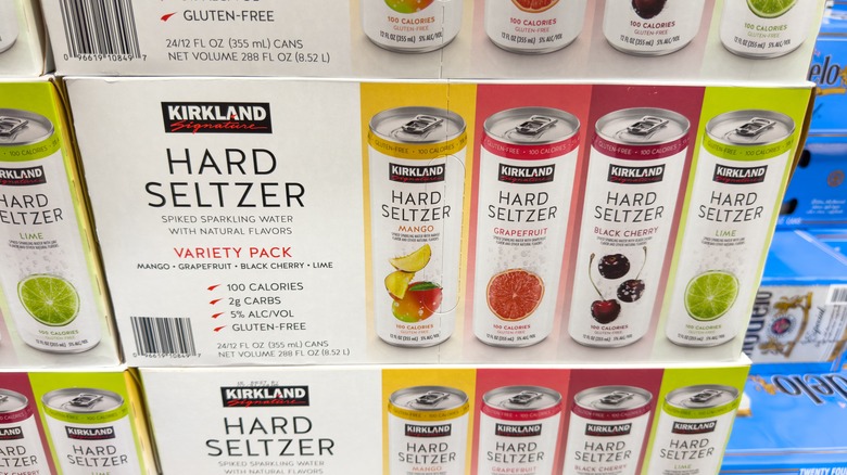 boxes of Costco Kirkland Signature Hard Seltzers