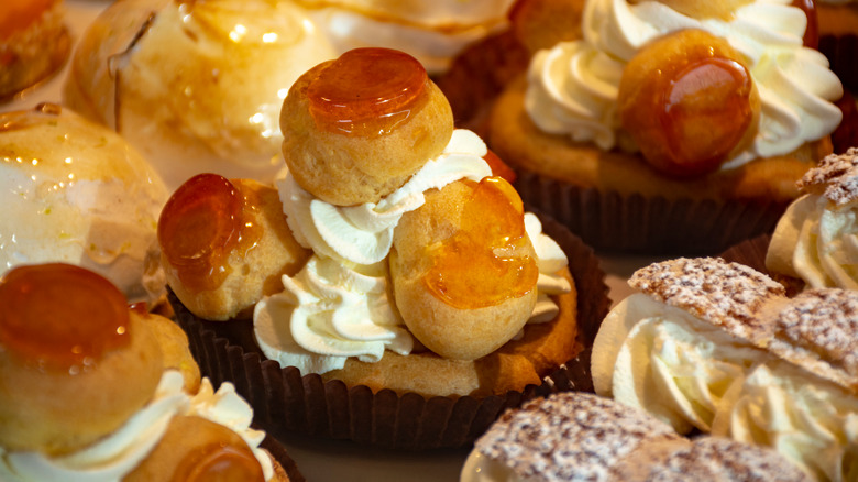 St. Honoré cake with pastries