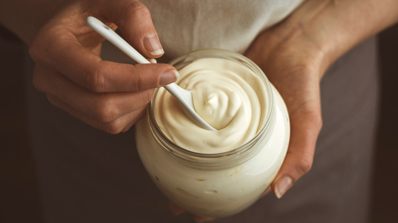 mayonnaise with spoon