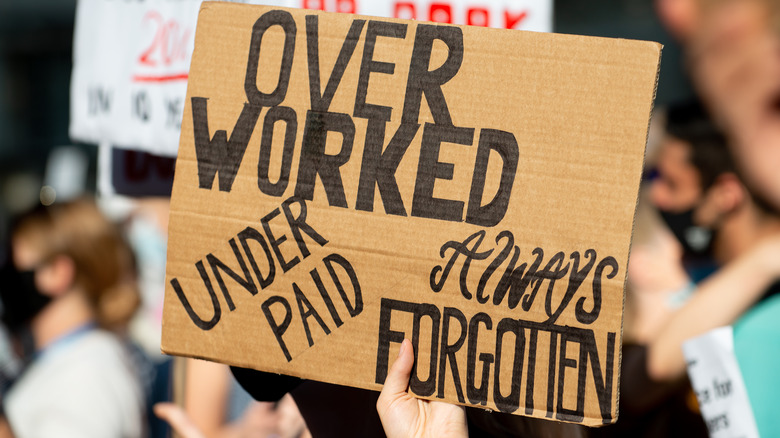 fair wages protest sign