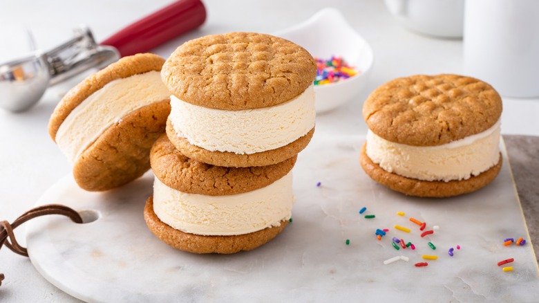 Ice cream sandwiches and sprinkles