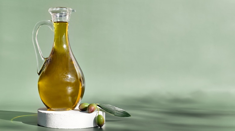 Olive oil in a jug